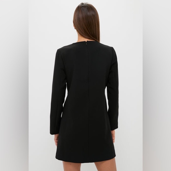 Tuckernuck Black Crepe Blair Bow Coat Dress Large - Picture 5 of 14